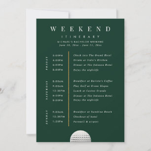 Personalized Golf Weekend Itinerary Card