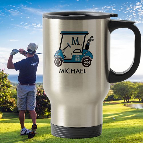 Personalized Golf with Cart Commuter  Travel Mug