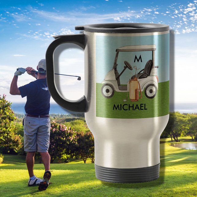 Personalized Golf with Cart Commuter  Travel Mug (Creator Uploaded)