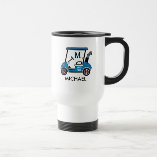 Personalized Golf with Cart Commuter  Travel Mug