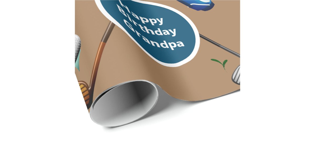 Custom Baller Golf Name Happy Birthday Wrapping Paper