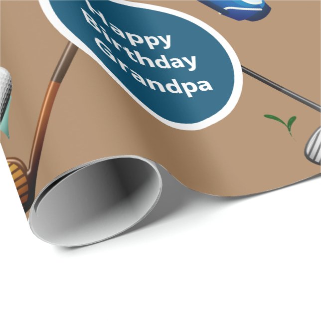 Personalized Golf Wrapping Paper (Roll Corner)