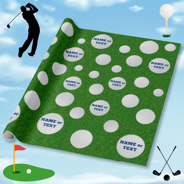 Personalized, Golf Wrapping Paper for Him or Her (Personalized golf wrapping paper. Customizable, golf gift wrapping paper, golf gift wrap. Golf Party)
