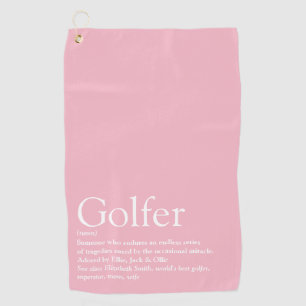 Personalized Golfer Definition Pink Golf Towel