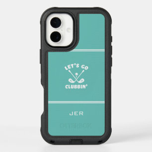 Personalized Golfer Gift Funny Modern Teal iPhone 16 Plus Case