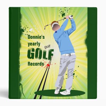 Personalized Golfer Golf Score Record Keeping Binder by DKGolf at Zazzle