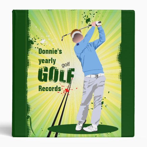 Personalized Golfer Golf Score Record Keeping Binder