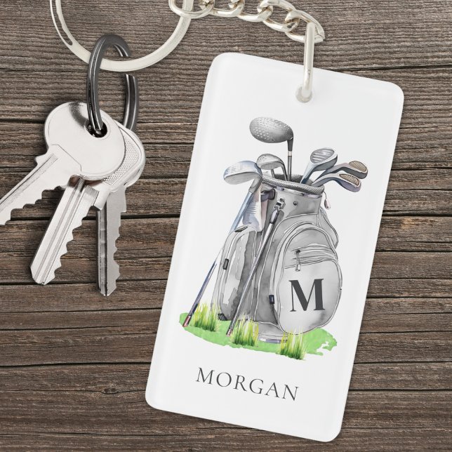Personalized Golfer Monogram Keychain (Personalized Golfer Monogram Keychain)