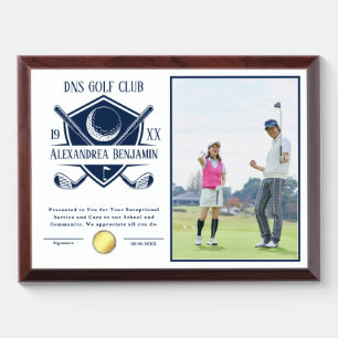 personalized Golfer Photo Award Plaque