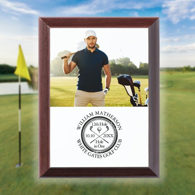 Personalized Golfer Photo Hole in One Classic Golf Award Plaque (Personalized Golfer Photo Hole in One Classic Golf Award Plaque)