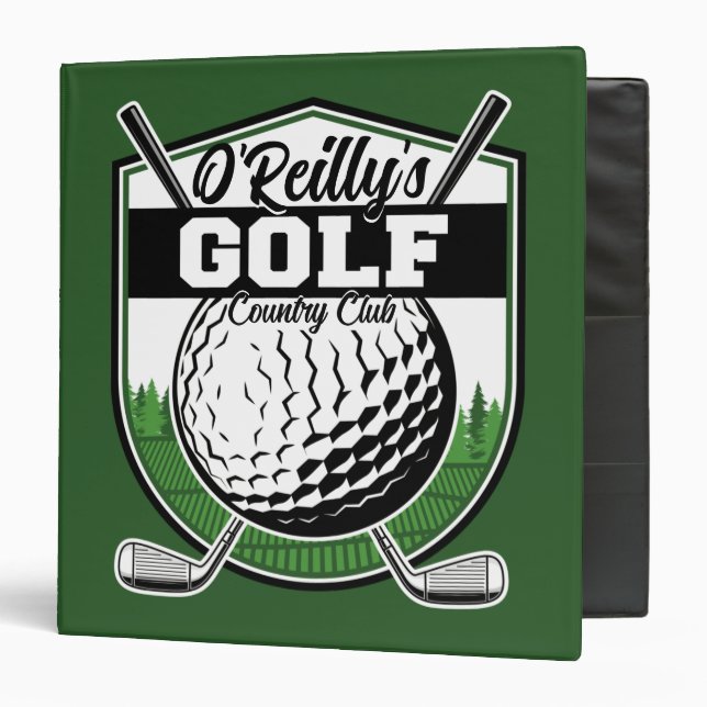 Personalized Golfer Player Pro Golf Country Club  3 Ring Binder (Front/Inside)