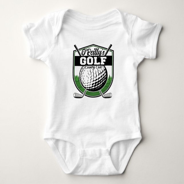 Personalized Golfer Player Pro Golf Country Club  Baby Bodysuit (Front)
