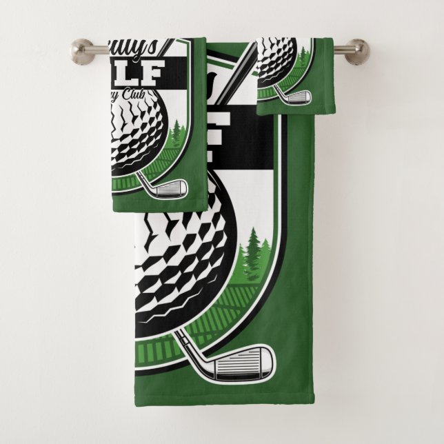 Personalized Golfer Player Pro Golf Country Club Bath Towel Set (Insitu)