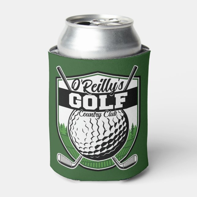 Personalized Golfer Player Pro Golf Country Club  Can Cooler (Can Front)