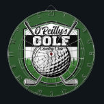 Personalized Golfer Player Pro Golf Country Club  Dart Board<br><div class="desc">Golfer ADD NAME Pro Golf Player Club Clubhouse design - featuring Golf Putters,  Ball on Green. Customize with your Name or Custom Text!</div>