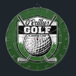 Personalized Golfer Player Pro Golf Country Club Dart Board<br><div class="desc">Golfer ADD NAME Pro Golf Player Club Clubhouse design - featuring Golf Putters, Ball on Green. Customize with your Name or Custom Text!</div>