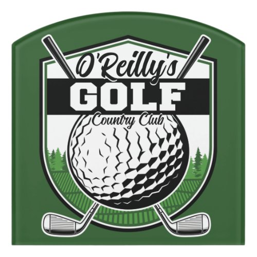 Personalized Golfer Player Pro Golf Country Club Door Sign