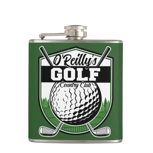 Personalized Golfer Player Pro Golf Country Club Flask