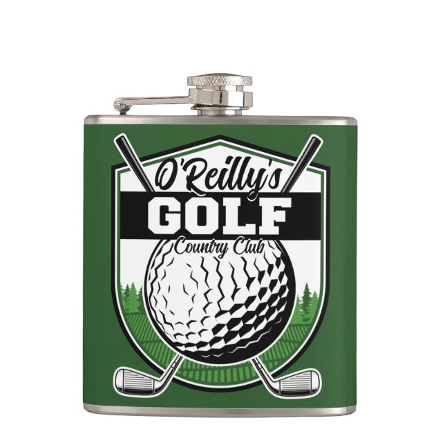 Personalized Golfer Player Pro Golf Country Club Flask (Front)