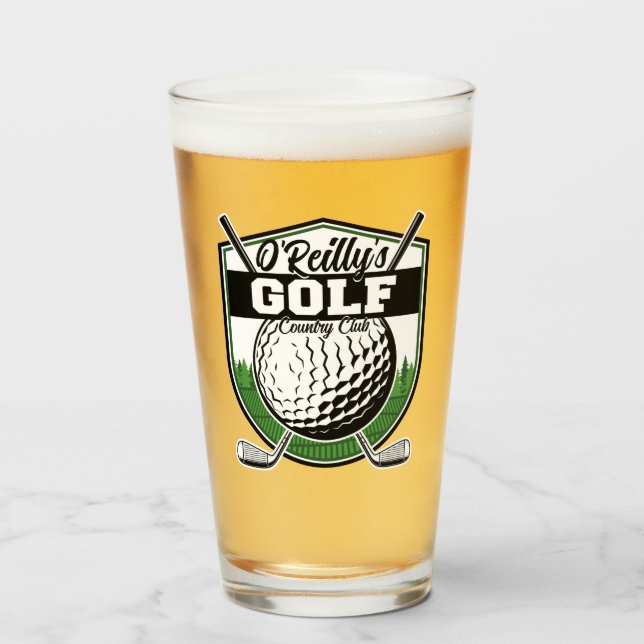 Personalized Golfer Player Pro Golf Country Club  Glass (Front Filled)