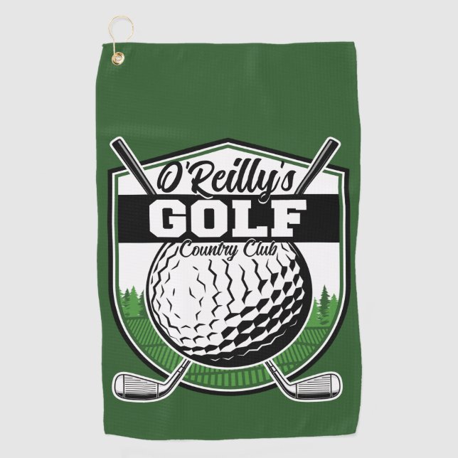 Personalized Golfer Player Pro Golf Country Club  Golf Towel (Front)