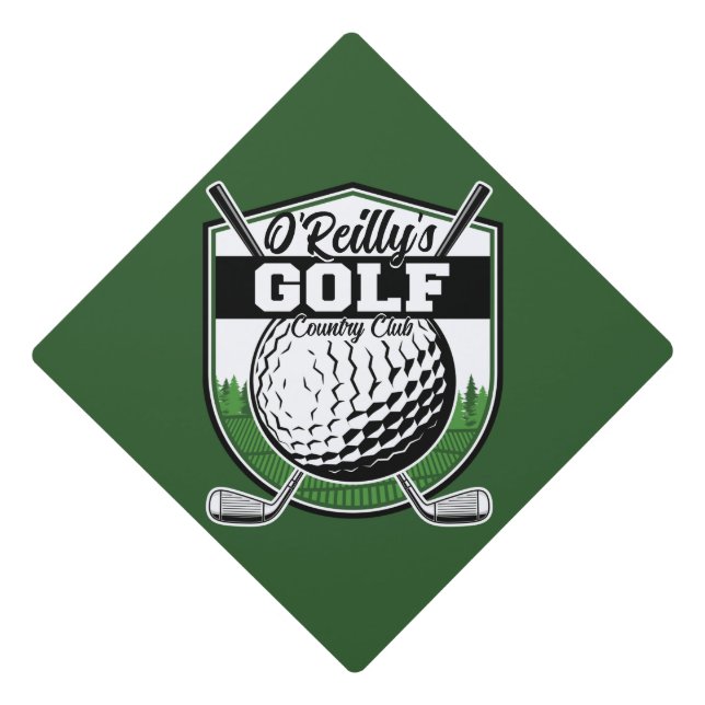 Personalized Golfer Player Pro Golf Country Club Graduation Cap Topper (Front)