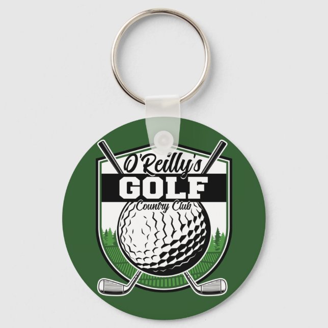 Personalized Golfer Player Pro Golf Country Club Keychain (Front)