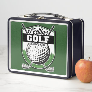 Personalized Golfer Player Pro Golf Country Club Metal Lunch Box
