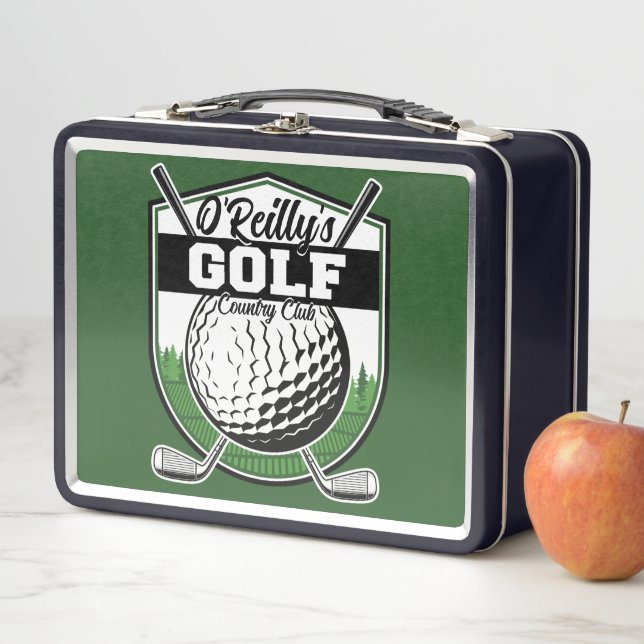 Personalized Golfer Player Pro Golf Country Club  Metal Lunch Box (In Situ)
