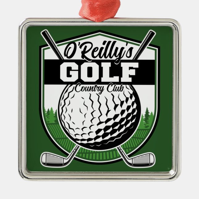 Personalized Golfer Player Pro Golf Country Club  Metal Ornament (Front)