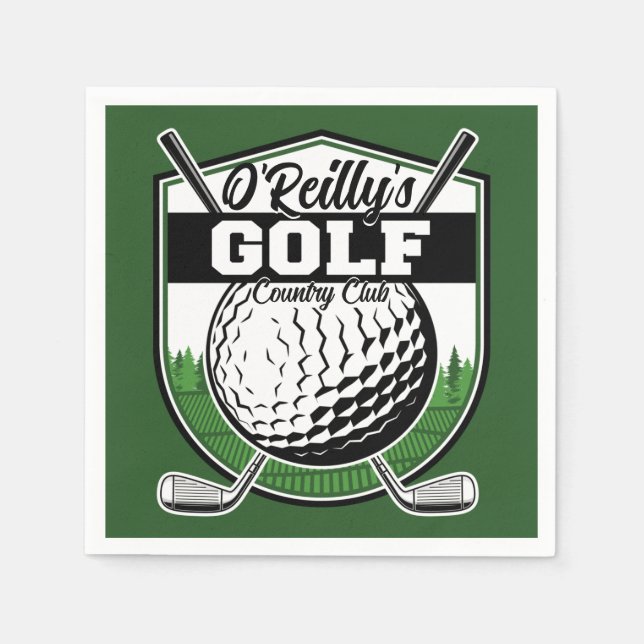 Personalized Golfer Player Pro Golf Country Club  Napkins (Front)