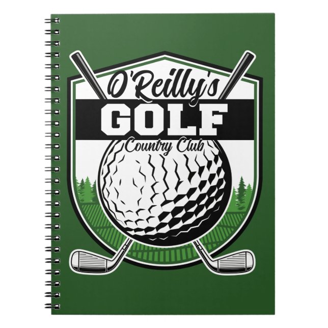 Personalized Golfer Player Pro Golf Country Club  Notebook (Front)