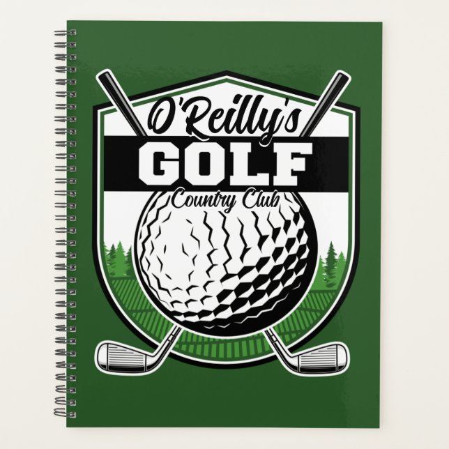 Personalized Golfer Player Pro Golf Country Club Planner (Front)