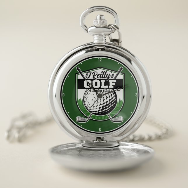 Personalized Golfer Player Pro Golf Country Club  Pocket Watch (Inside)