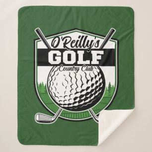 Personalized Golfer Player Pro Golf Country Club Sherpa Blanket