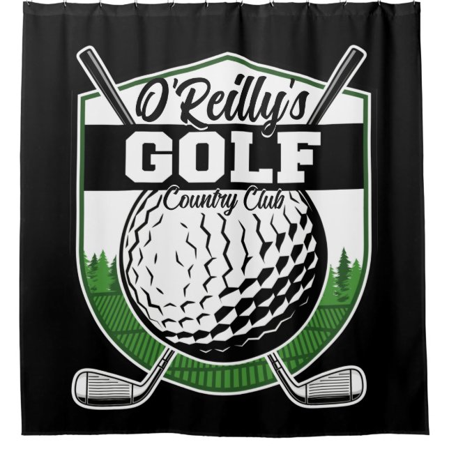 Personalized Golfer Player Pro Golf Country Club  Shower Curtain (Front)