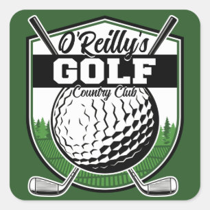 Personalized Golfer Player Pro Golf Country Club  Square Sticker