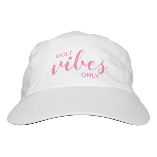 Personalized Golfer Sporty Golf Vibes Only Pink Hat (Front)