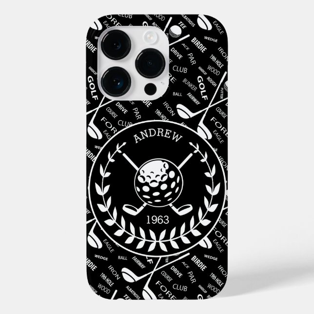 Personalized golfer stylish golf logo Case-Mate iPhone case (Back)