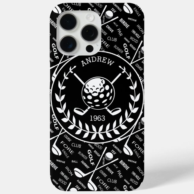 Personalized golfer stylish golf logo Case-Mate iPhone case (Back)
