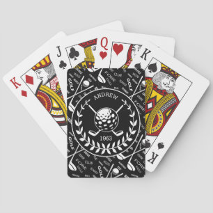 Personalized golfer stylish golf logo poker cards