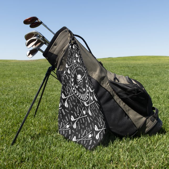 Personalized golfer stylish golf logo towel (Green)