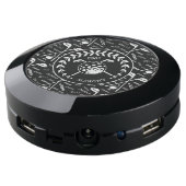 Personalized golfer stylish golf logo USB charging station (Angled Back)