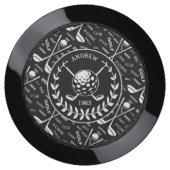 Personalized golfer stylish golf logo USB charging station (Front)