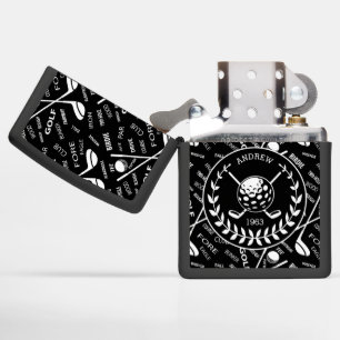 Personalized golfer stylish golf logo zippo lighter