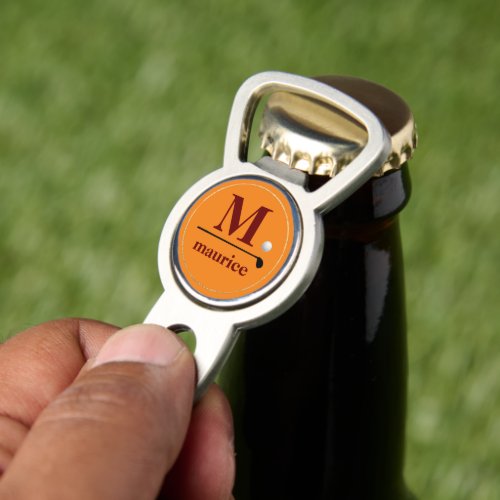 Personalized Golfer Stylish Monogram Orange Divot Tool