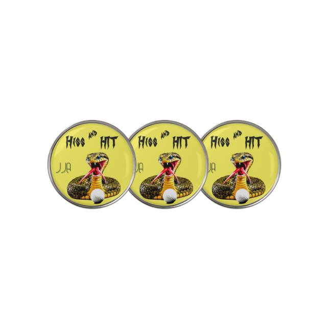 Personalized Golfer's Gift -snake Golf Ball Marker (3 Up)
