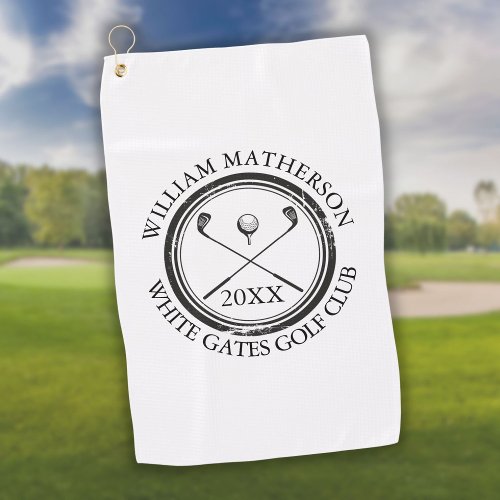 Personalized Golfers Name Club Name And Date Golf Towel