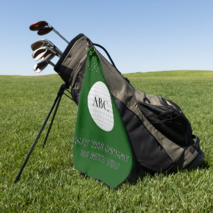 Personalized golfing crossed clubs golf towel