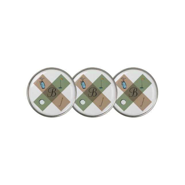 Personalized Golfing Logo Golf Ball Marker (3 Up)
